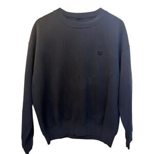 USA Olympics Crewneck Sweatshirt Mens Large Black Embroidered Minimal Logo